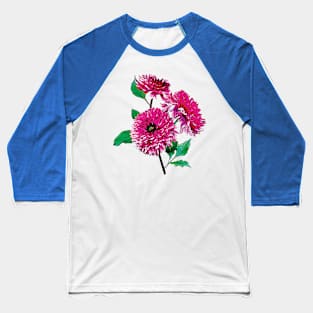 Three Magenta Dahlias Baseball T-Shirt